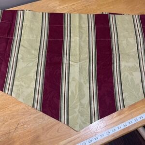 Waverly Home Classics Burgundy Sage Green Striped Damask Valance 52x22